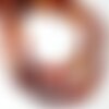 Fil 39cm 50pc env - perles de pierre - calcédoine orange rouge olives nuggets 6-10mm