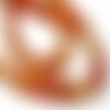 Fil 39cm 46pc env - perles pierre - cornaline naturelle boules 8mm blanc jaune orange