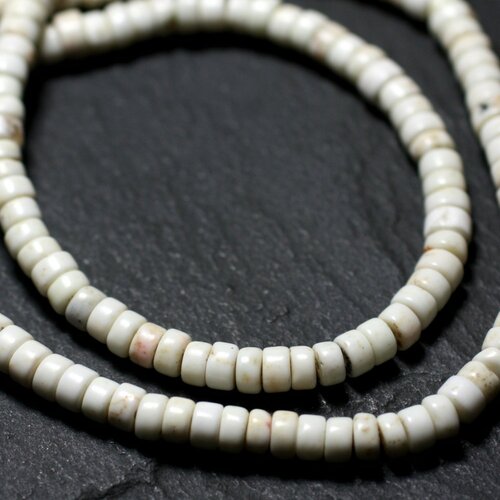 30pc env - perles de pierre - magnésite rondelles heishi 4x2mm