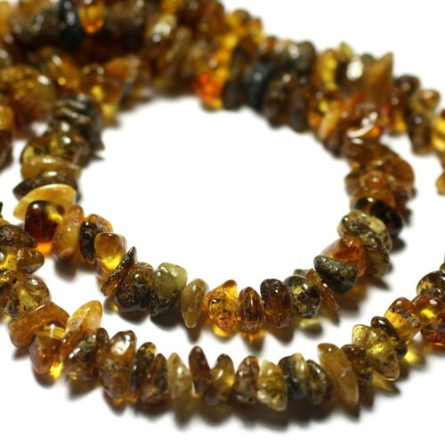 10pc - perles pierre ambre naturelle baltique rocailles chips 5-9mm vert jaune orange