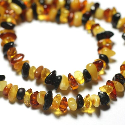 10pc - perles de pierre ambre naturelle rocailles chips 5-9mm multicolore