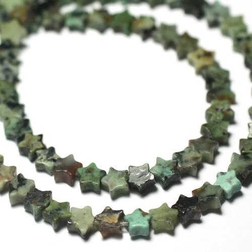 10pc - perles de pierre - turquoise afrique naturelle etoiles 4mm