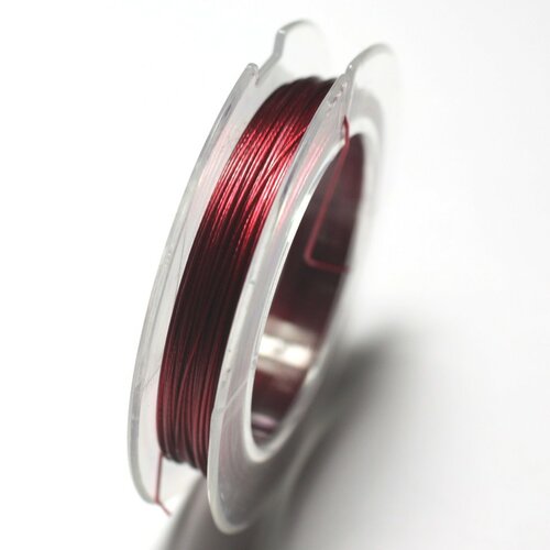 1pc - bobine 10 mètres - fil métal cablé 0.35mm rouge