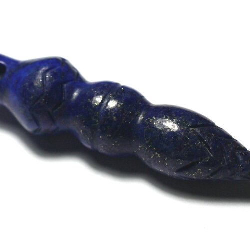 1pc - pendentif pendule egyptien thot gravé pierre 46mm lapis lazuli