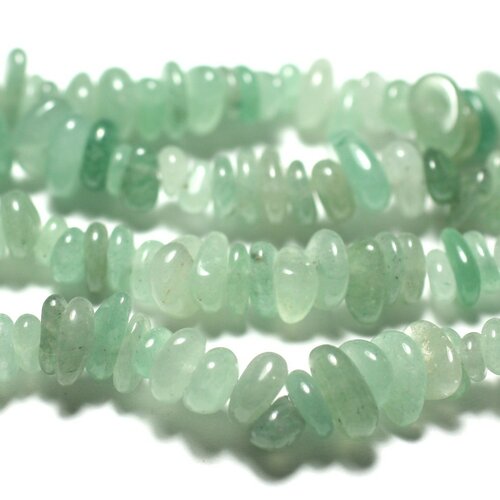145pc env - perles de pierre - aventurine verte rocailles chips 4-10mm