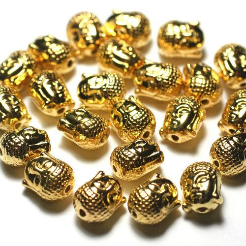 4pc - perles métal doré qualité bouddha 11mm