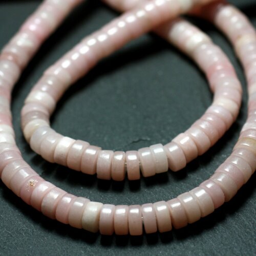 10pc - perles de pierre - opale rose rondelles heishi 6-7x2-3mm