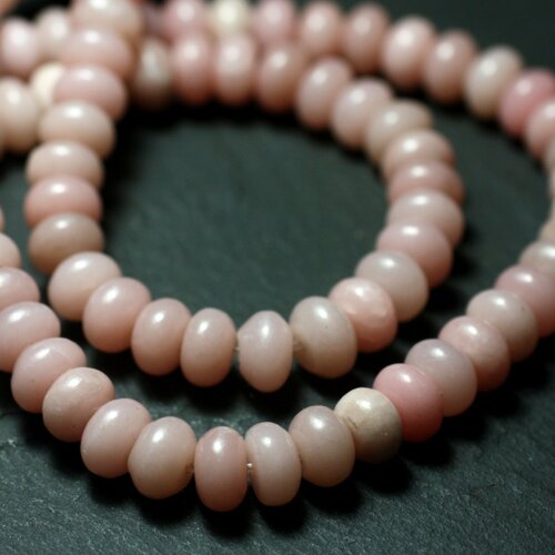 Fil 39cm 78pc env - perles de pierre - opale rose rondelles 8x4-5mm