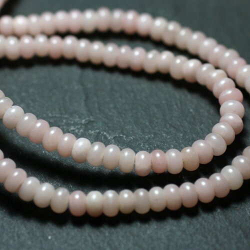 Fil 39cm 153pc env - perles de pierre - opale rose rondelles 4x2-3mm