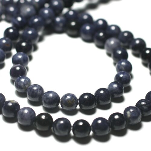 10pc - perles de pierre - saphir bleu boules 4mm