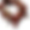 Fil 39cm 65pc env - perles pierre - jaspe rouge poppy chips batonnets 10-25mm rouge marron brique