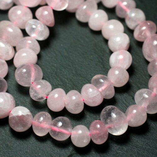 10pc - perles de pierre - quartz rose galets roulés 8-12mm