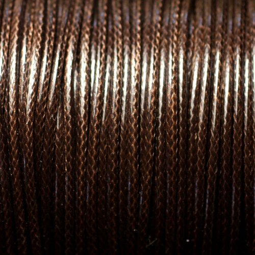 Bobine 180 mètres - fil cordon coton ciré 1.5mm marron brun café