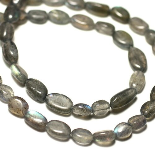 10pc - perles de pierre - labradorite ovales 6-8mm