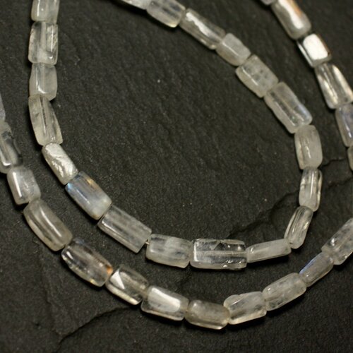 10pc - perle de pierre - pierre de lune arc en ciel rectangles 6-9mm