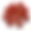 5pc - perles céramique porcelaine carrés 16-18mm rouge tacheté