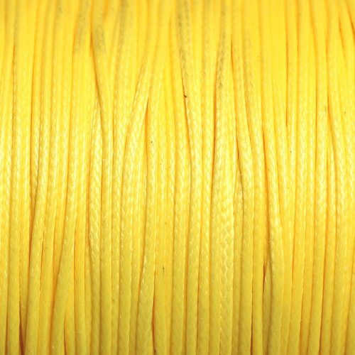 Bobine 180 metres env - fil corde cordon coton ciré 0.8mm jaune citron