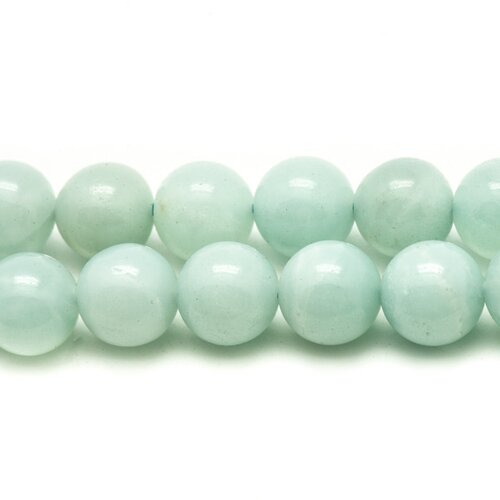 Fil 39cm 62pc env - perles pierre - amazonite boules 6mm bleu vert turquoise pastel