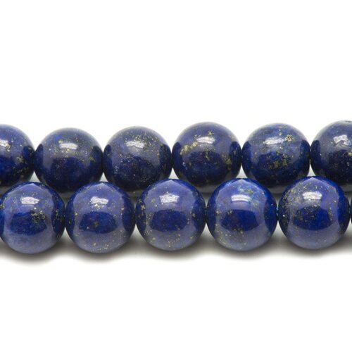 Fil 39cm 37pc env - perles de pierre - lapis lazuli boules 10mm a