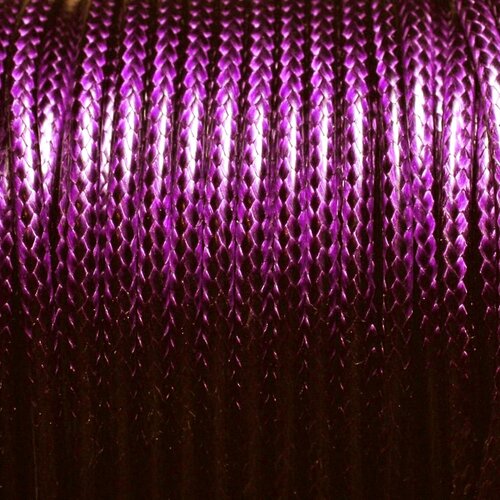 Bobine 38 metres env - fil corde cordon coton ciré 3mm violet byzantin