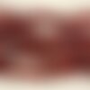 Fil 39cm 36pc env - perles de pierre - agate rouge mat givré boules 10mm