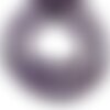 Fil 39cm 46pc environ - perles pierre - améthyste chevron boules 8mm violet mauve blanc