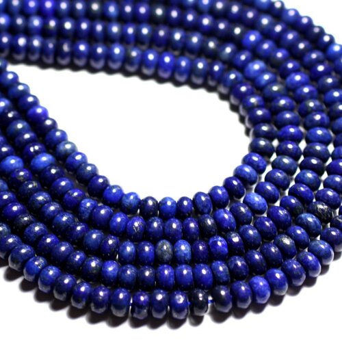 Fil 39cm 95pc env - perles de pierre - lapis lazuli rondelles 6x4mm
