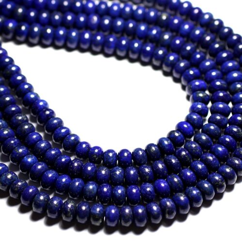 Fil 39cm 75pc env - perles de pierre - lapis lazuli rondelles 8x5mm