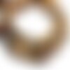 Fil 39cm 43cp env - perles pierre - agate crazy nuggets 8-10mm blanc jaune marron gris