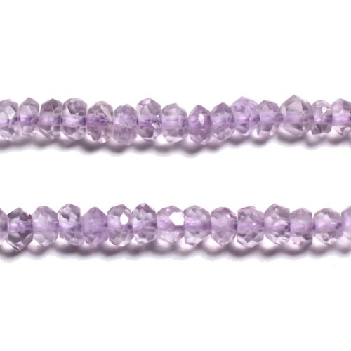 Fil 33cm 160pc env - perles pierre - améthyste claire brésil rondelles facettées 2-3mm violet lavande mauve parme