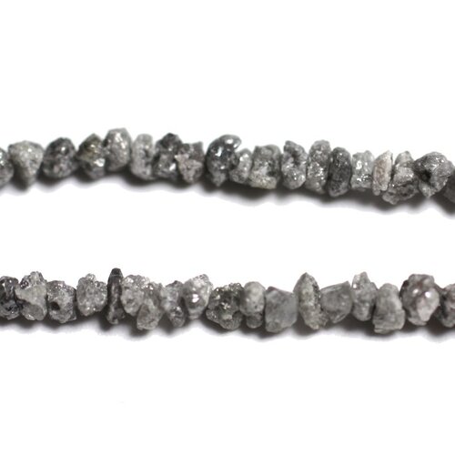 10pc - perles pierre précieuse - diamant gris brut 1-3mm - 4558550090638