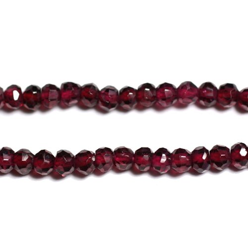 10pc - perles pierre - grenat rhodolite rondelles facettées 3-4mm rouge rose framboise bordeaux - 4558550090331