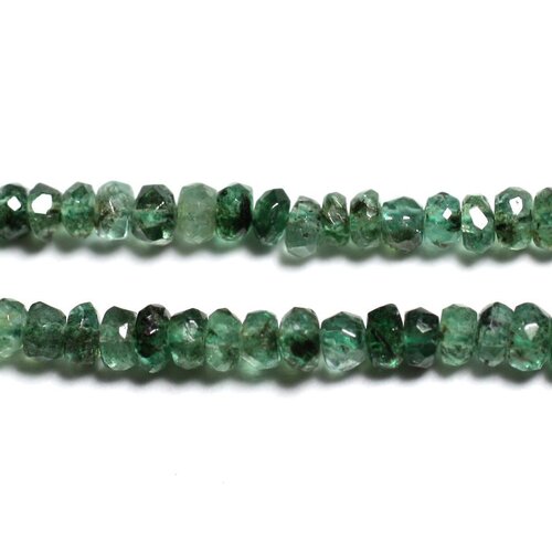 10pc - perles pierre - emeraude zambie rondelles facettées 2-3mm vert kaki noir transparent - 4558550090492
