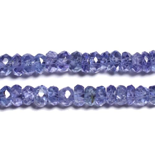 10pc - perles pierre - tanzanite rondelles facettées 2-3mm bleu violet lavande indigo - 4558550090454