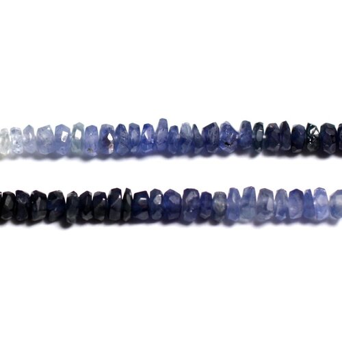 10pc - perles pierre - saphir rondelles facettées 2-4mm dégradé blanc bleu ciel nuit noir - 4558550090522
