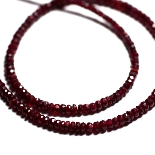 10pc - perles de pierre - rubis rondelles facettées 2-4mm - 4558550090515
