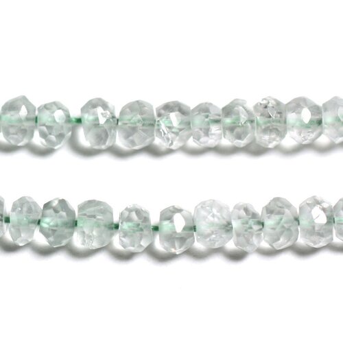 Fil 32cm 150pc env - perles pierre - améthyste verte prasiolite rondelles facettées 2-3mm vert clair menthe pastel