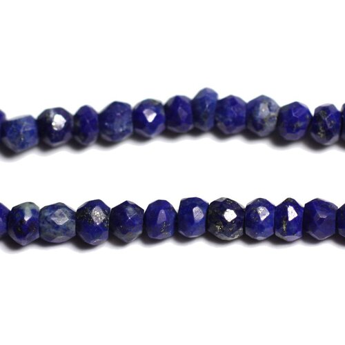 10pc - perles pierre - lapis lazuli rondelles facettées 3-4mm bleu roi nuit - 4558550090355