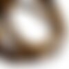 Fil 39cm 28pc env - perles pierre - oeil de tigre tubes 13x4mm marron doré bronze noir