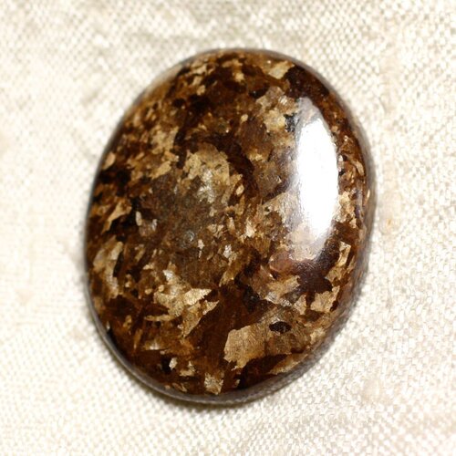 N28 - cabochon de pierre - bronzite ovale 34mm - 4558550087164