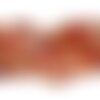 Fil 82cm 250pc env - perles pierre - cornaline rocailles chips 5-10mm blanc orange rouge
