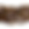 Fil 80cm 240pc environ - perles pierre - oeil de tigre rocailles chips 5-10mm marron bronze doré noir