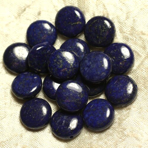Fil 39cm 26pc env - perles de pierre - lapis lazuli palets 14mm