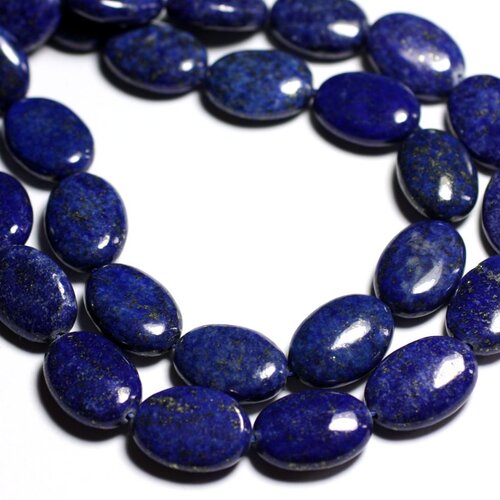 Fil 39cm 26pc env - perles de pierre - lapis lazuli ovales 14x10mm