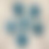 Fil 39cm 27pc env - perles de pierre - jade carrés facettés 14mm bleu azur