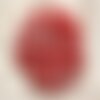Fil 39cm 37pc env - perles nacre et résine boules 10mm rouge et blanc