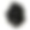 Fil 39cm 32pc env - perles de pierre - onyx noir gouttes facettées 12x8mm