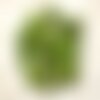 Fil 39cm 36pc env - perles pierre turquoise synthese crane tete de mort 14x10mm vert pomme fluo