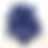 Fil 39cm 36pc env - perles pierre turquoise synthese crane tete de mort 14x10mm bleu roi nuit