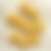 Fil 39cm 25pc env - perles de pierre turquoise synthèse reconstituée coeurs 15mm jaune